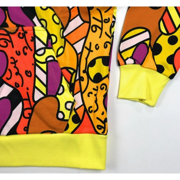 Puma x Romero Britto Art Series AOP Mens Small Yellow Pullover Hoodie Sweatshirt - Picture 8 of 12